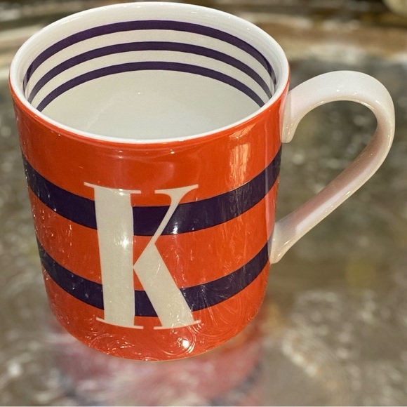 Kate Spade To The Letter “K” Coffee Tea Mug Cup Orange Purple Lenox - Picture 3 of 7